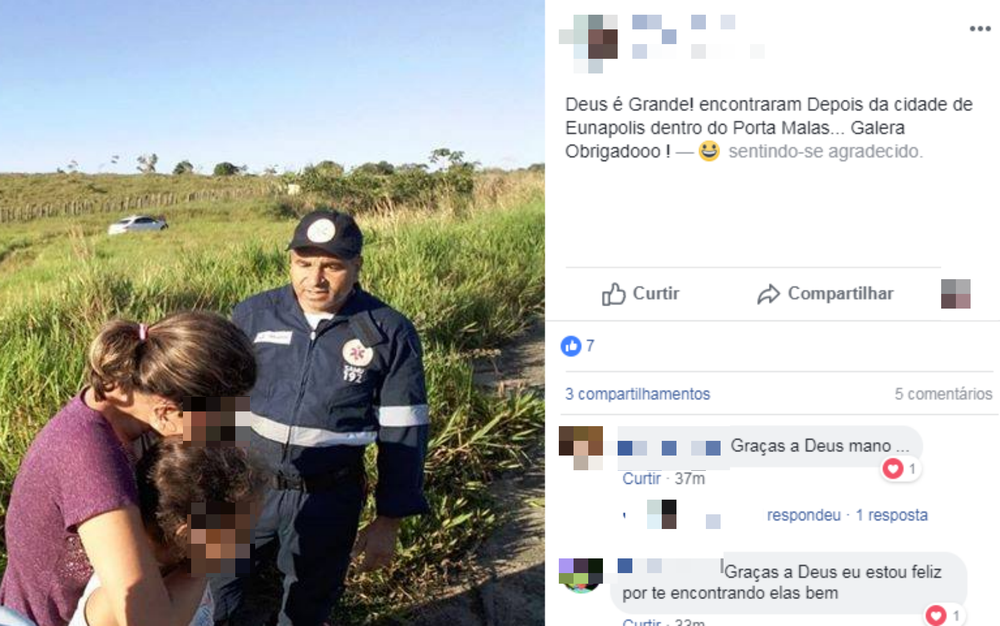 Esposa e filha de PM sÃ£o encontradas amarradas em porta-malas de carro apÃ³s sequestro no sul da Bahia