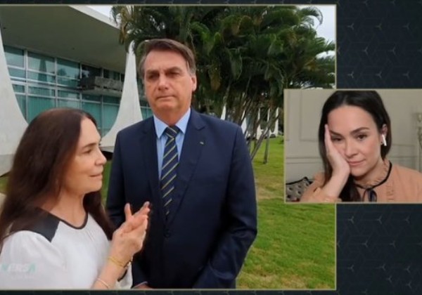 Reação de Gabriela Duarte ao rever Regina Duarte com Bolsonaro viraliza na web